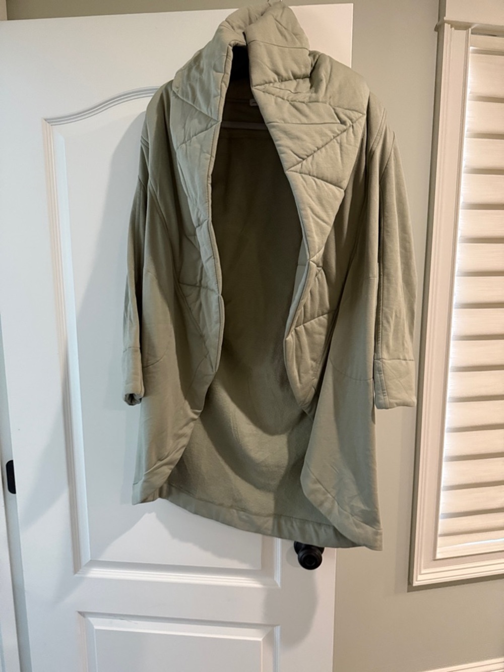 Young Fabulous & Broke Lightweight Quilted Hooded Coatigan in Sage